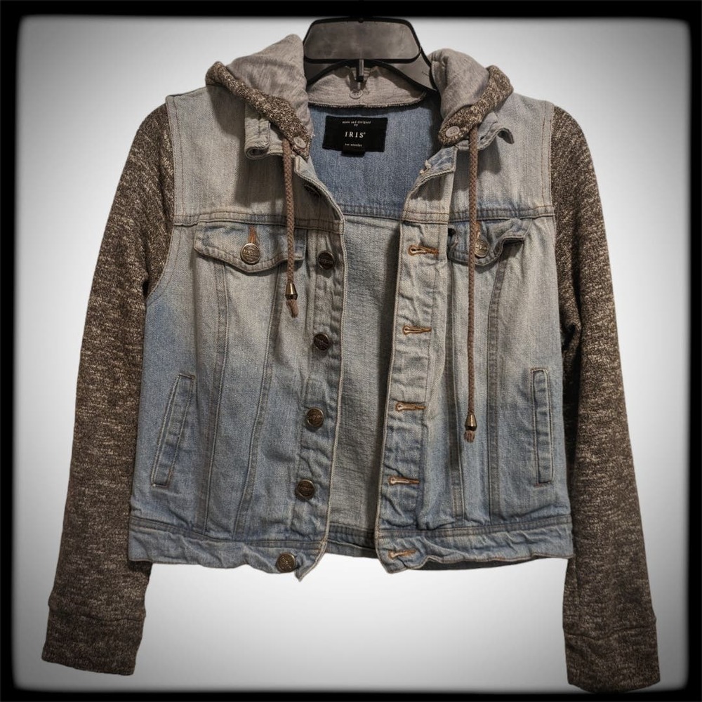 Iris Los Angeles Denim Hoodie Sweatshirt Women's Medium